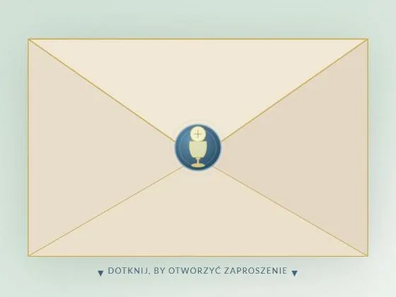 Zaproszenie na komunię, motyw błękitny