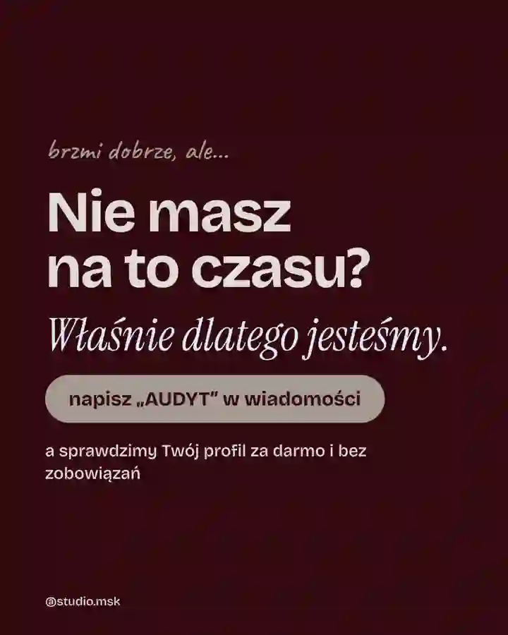Slajd karuzeli: nie masz na to czasu, właśnie dlatego jesteśmy